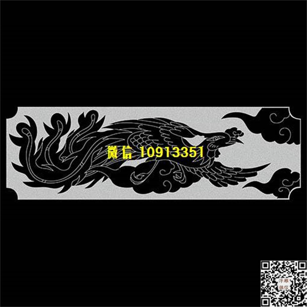 精雕图220凤凰栏板精雕图线雕图线条图单线铣底图_电脑雕刻plt文泰矢量图精雕图浮雕图